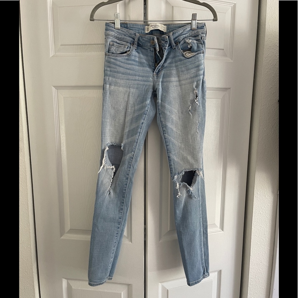 Abercrombie distressed skinny jeans